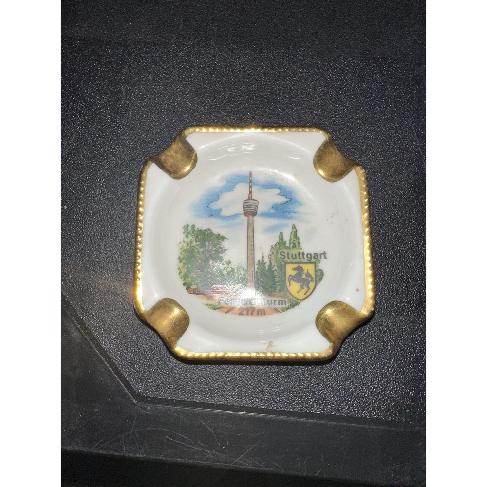 Gerold Porzellan Ashe Tray Vintage Gold Trim